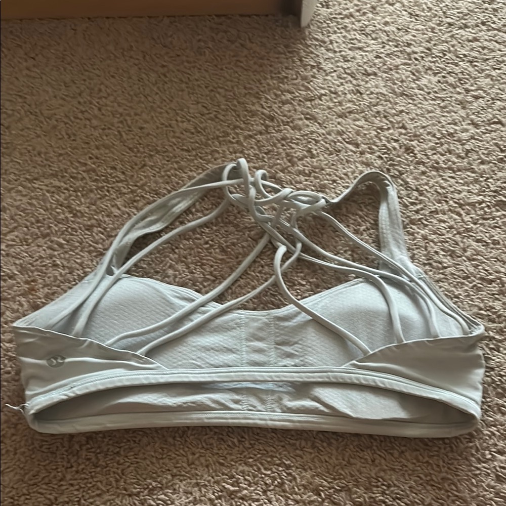 Women's White Strappy Sports Bra